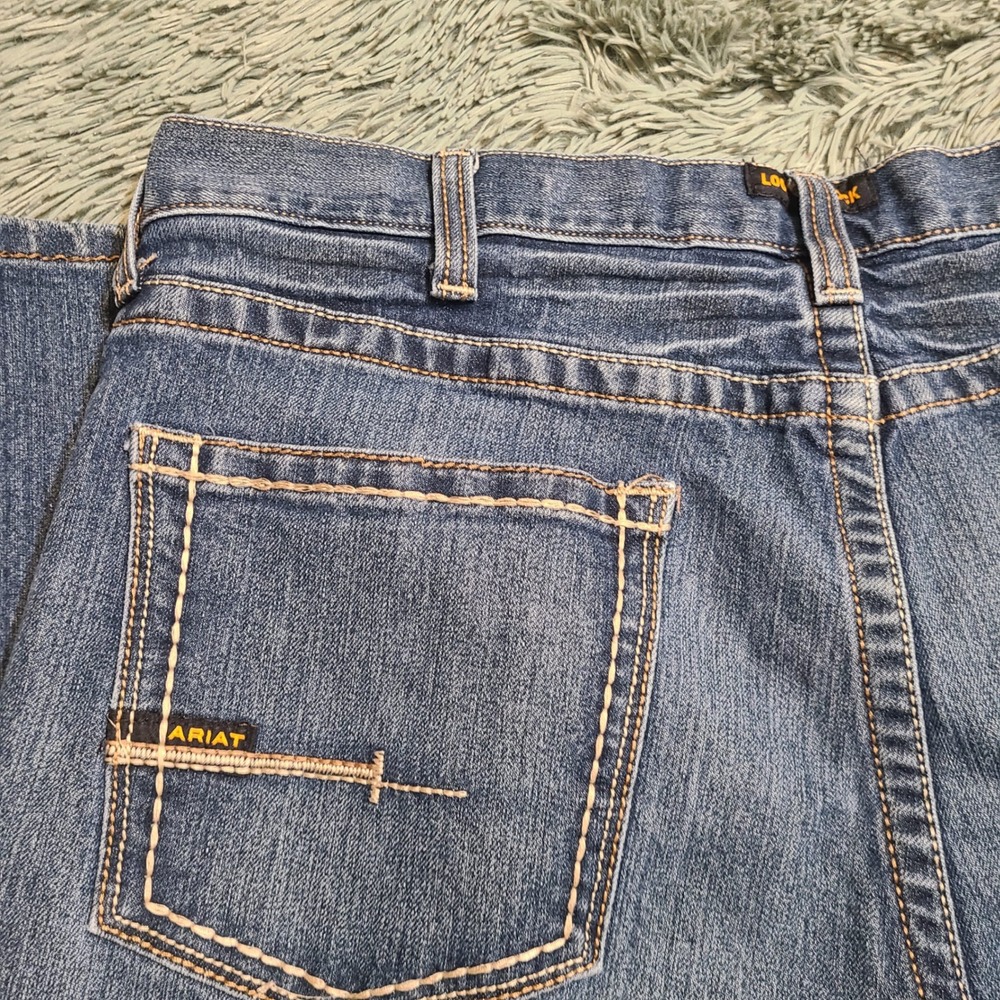 Ariat Rebar M5 Mens Denim Work Jeans Straight Leg Knife Pocket 42x30 Fits‎ 41x29 - Picture 2 of 7